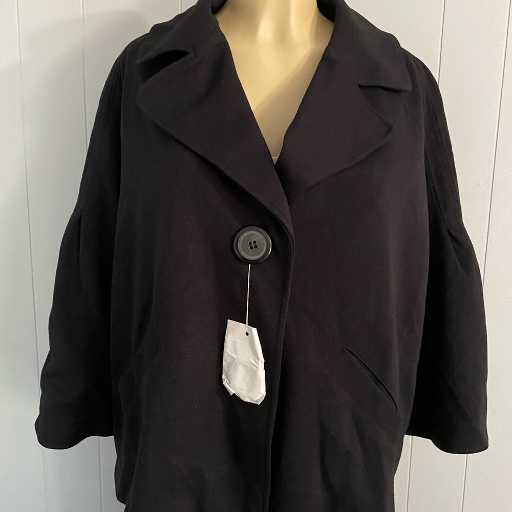 Newport News Black Single-Button Pea Coat